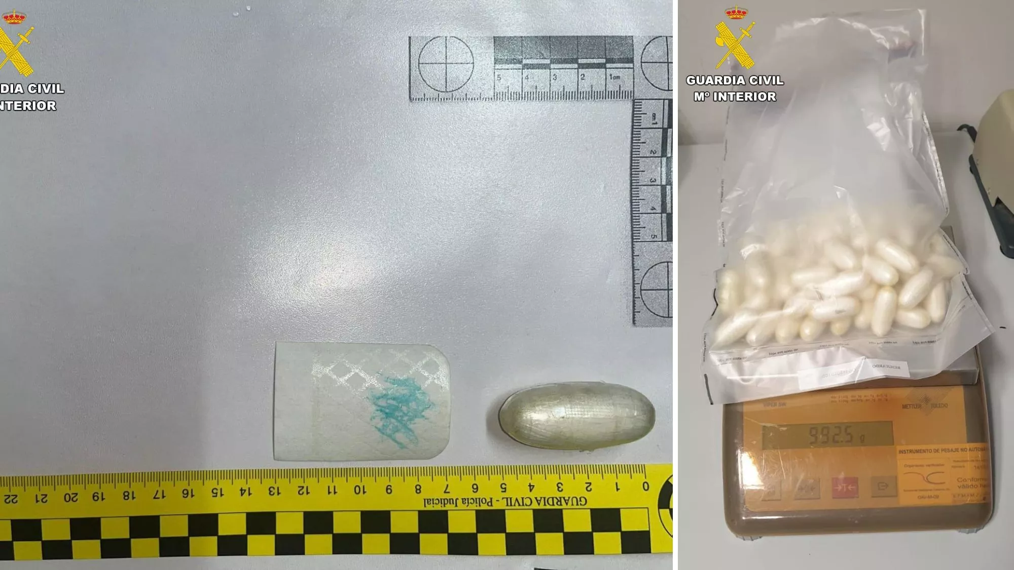 Cocaína incautada a un detenido en el Aeropuerto de Gran Canaria / GUARDIA CIVIL