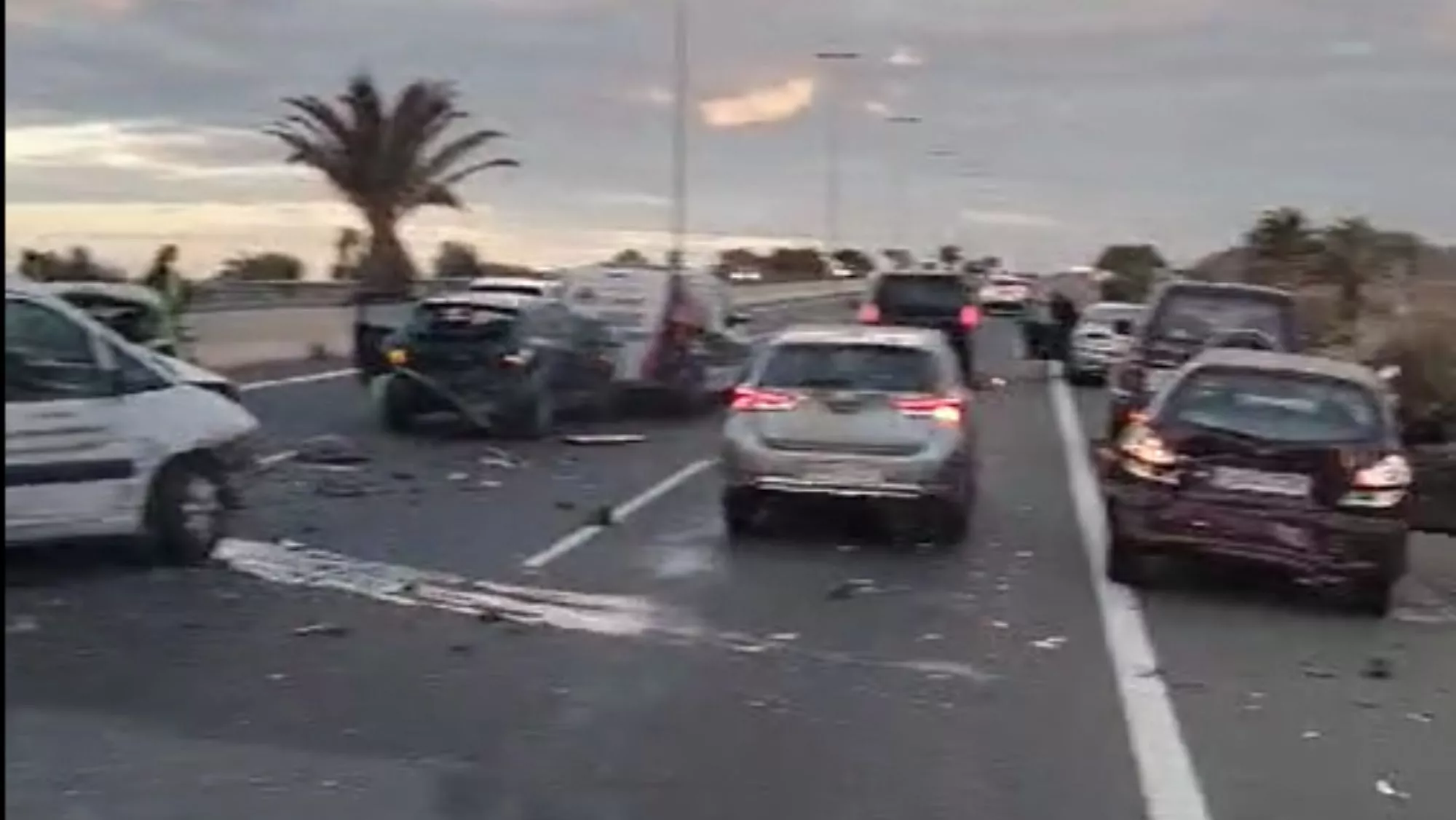 Fotograma del vídeo momentos después del accidente múltiple en la GC-1 / 