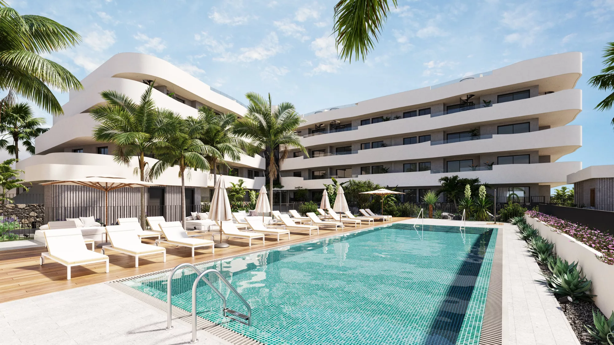 Recreación del nuevo proyecto de Aedas Homes en El Médano, Carena Waves./ CEDIDA