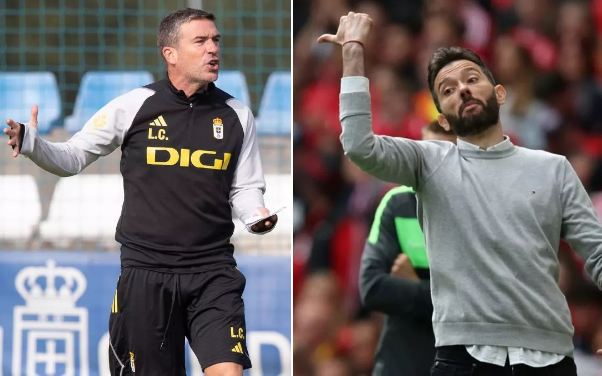 Luis Carrión y Carlos Corberán, entrenadores que gustan en la UD Las Palmas. / EFE