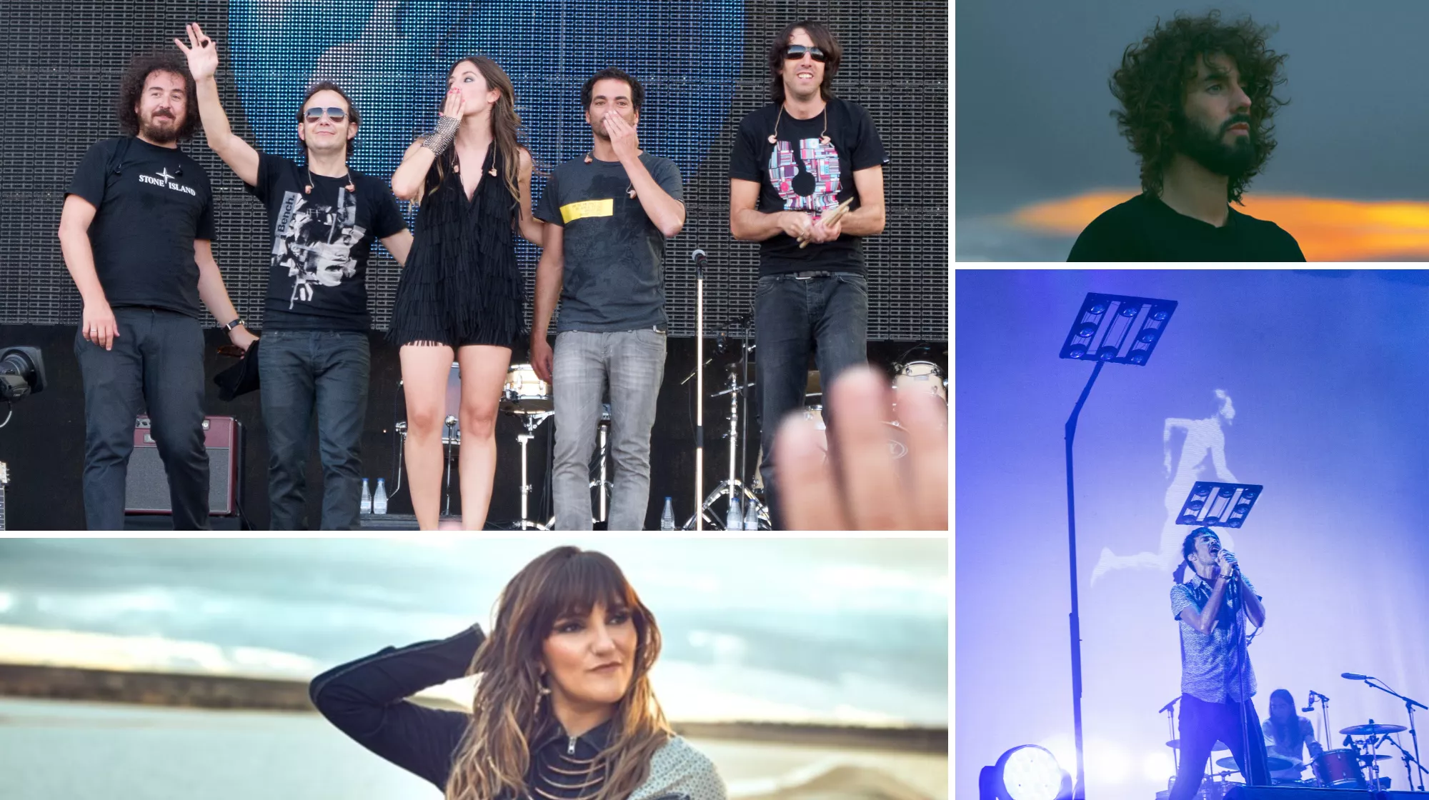 La Oreja de Van Gogh, Mikel Izal, Rozalén y Pucho, vocalista de Vetusta Morla./ COMPOSICIÓN AH