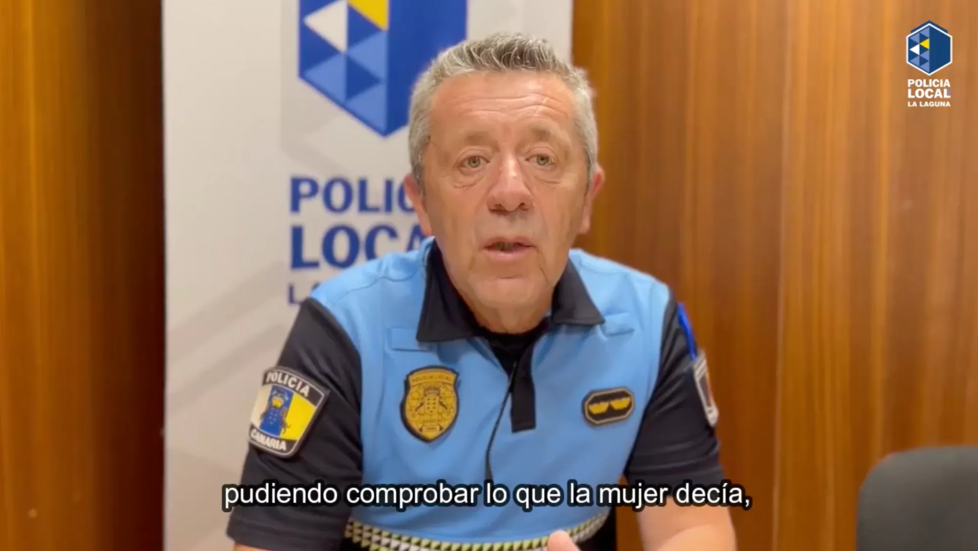 Inspector de la Policía Local de La Laguna José Javier López donde explica lo sucedido / POLICÍA LOCAL DE LA LAGUNA