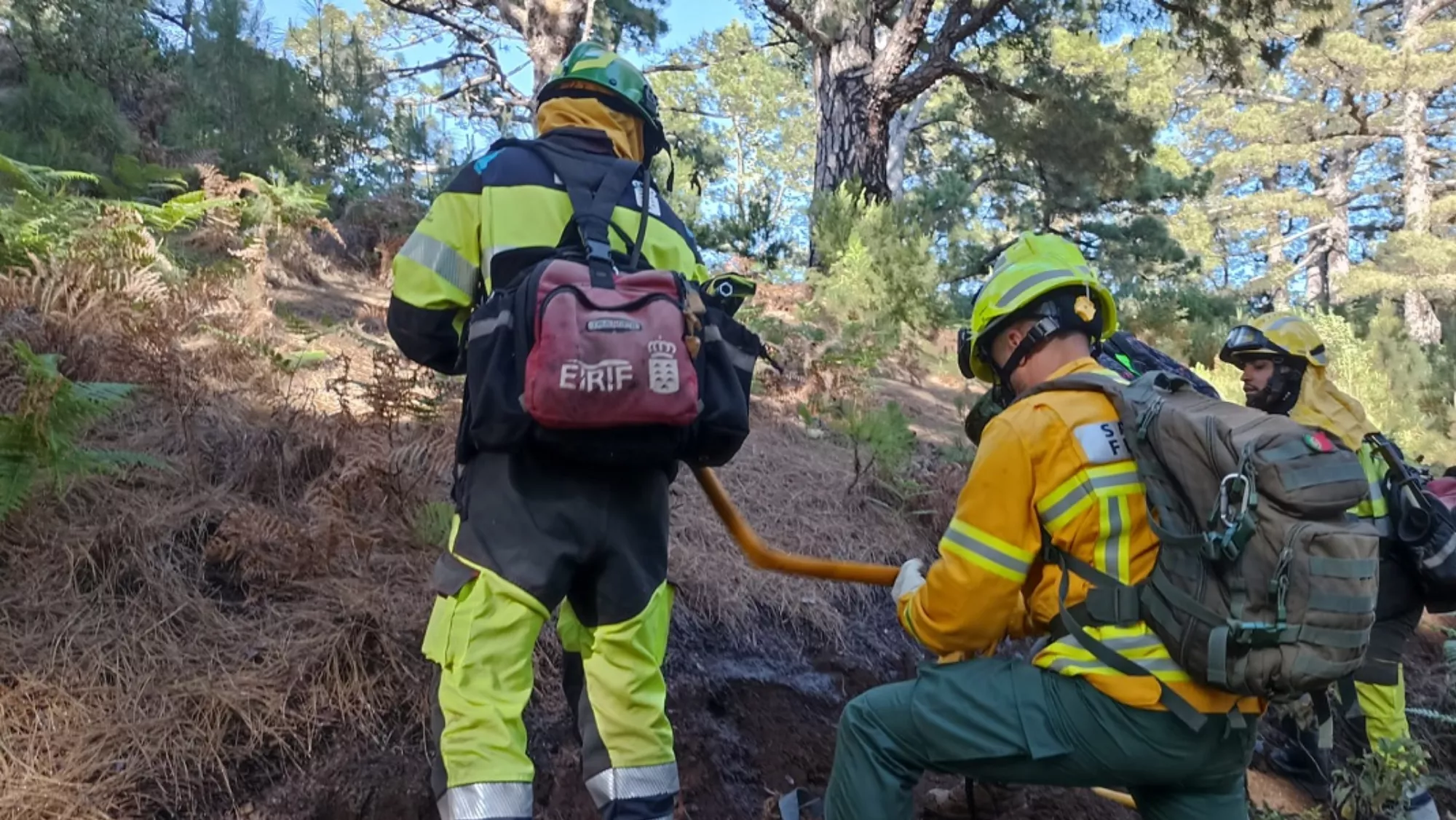 Bomberos Eirif trabajando en un incendio / GOBIERNO DE CANARIAS