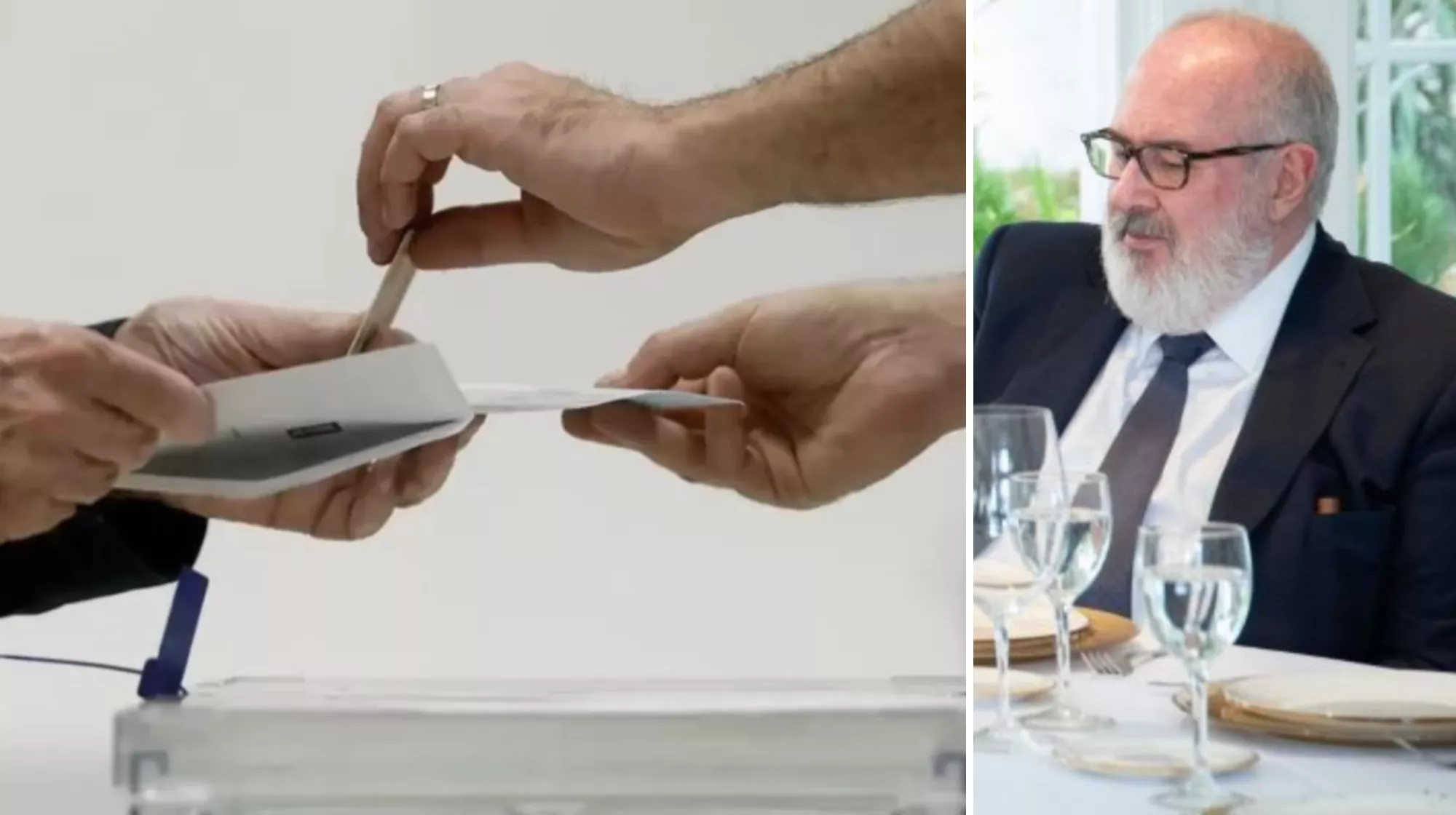 Una persona votando y Pedro Alfonso./ COMPOSICIÓN AH