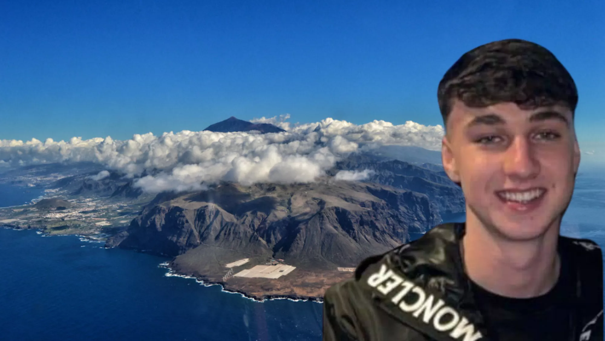 Parque Rural de Teno y una imagen de Jay Slater, el británico desaparecido en Tenerife./ MONTAJE AH