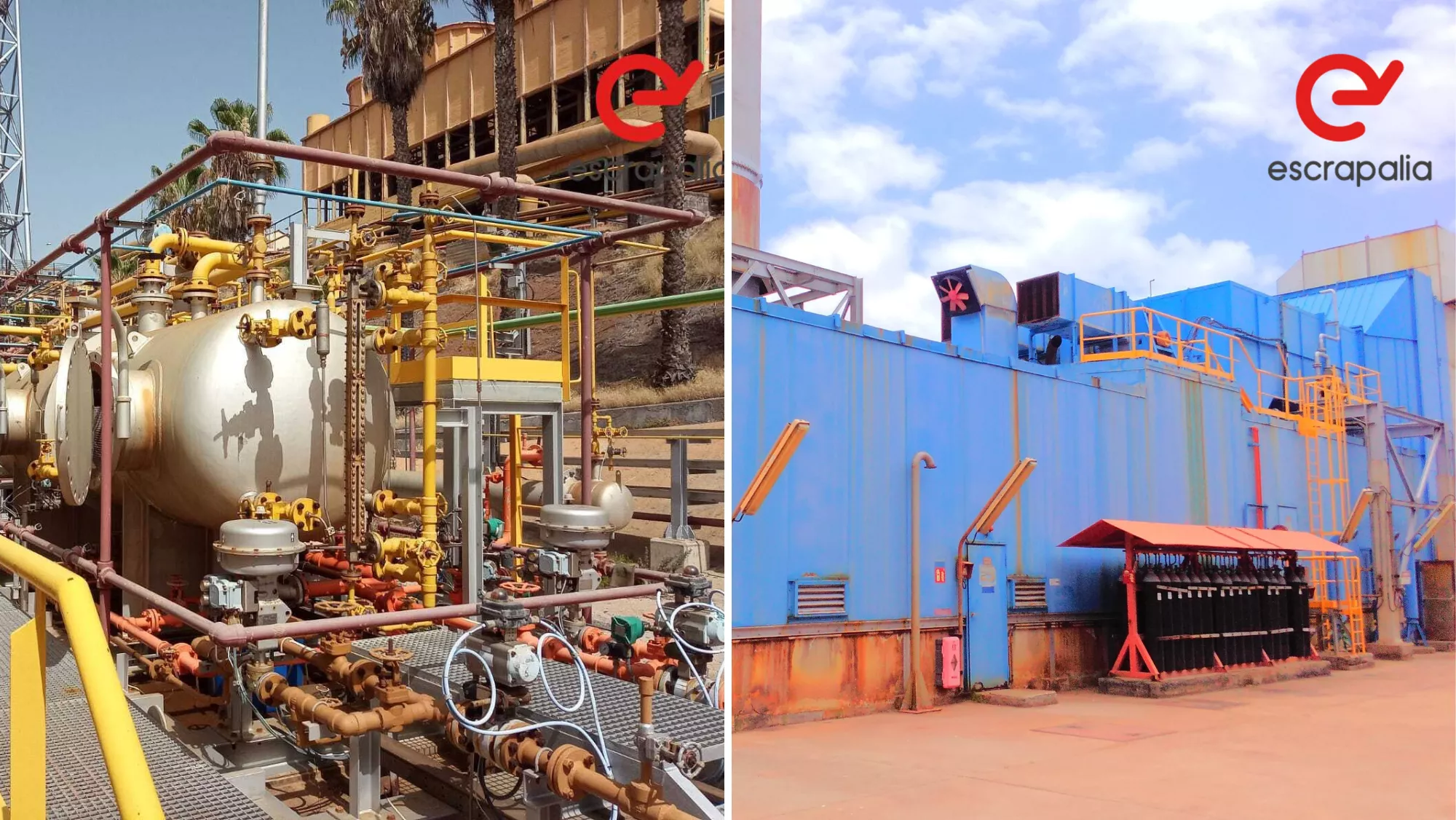 Maquinaria industrial de la refinería de Cepsa a subasta en la web del portal Escrapalia./ ESCRAPALIA