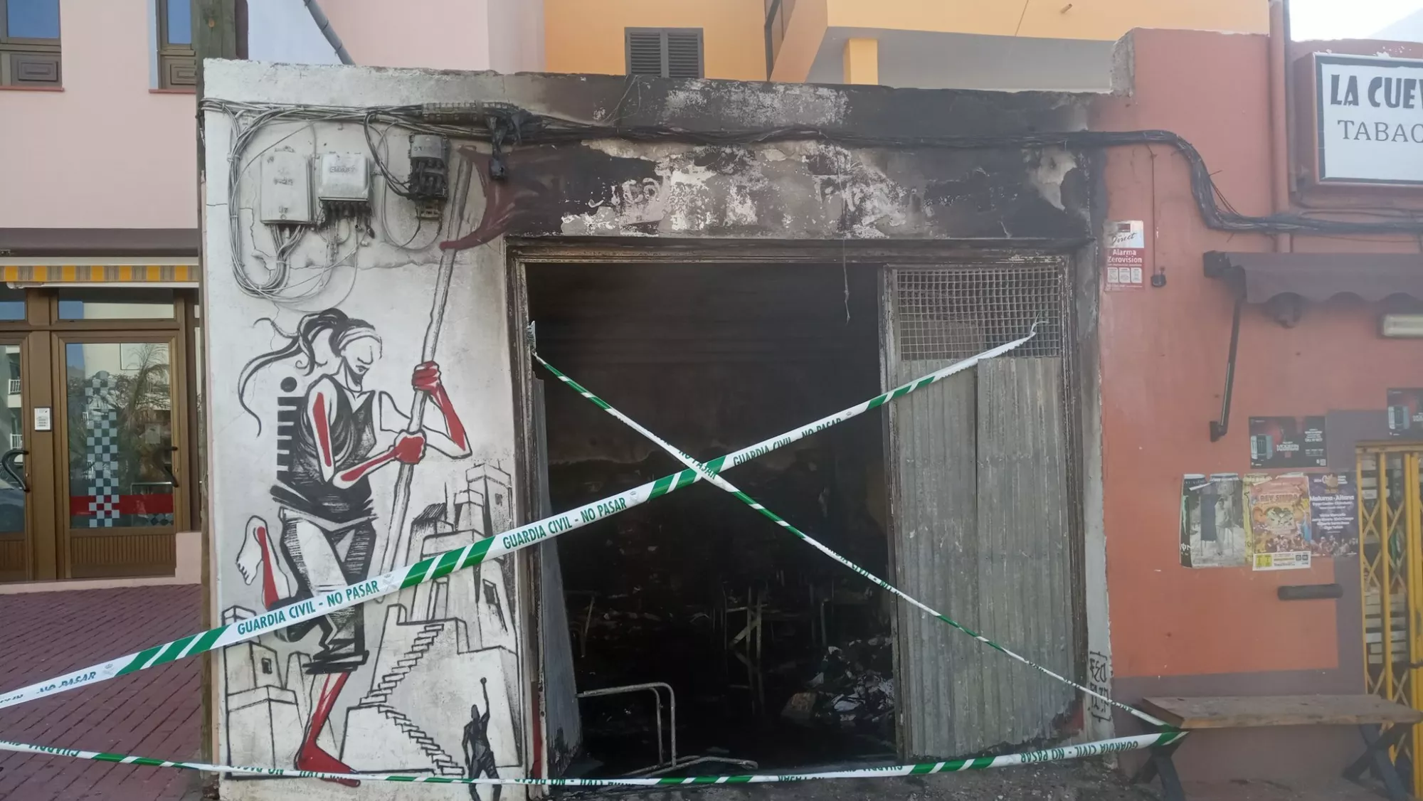 Imagen del local quemado / REDES