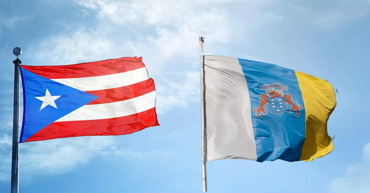 Imagen de la bandera de Puerto Rico y Canarias / MONTAJE AH