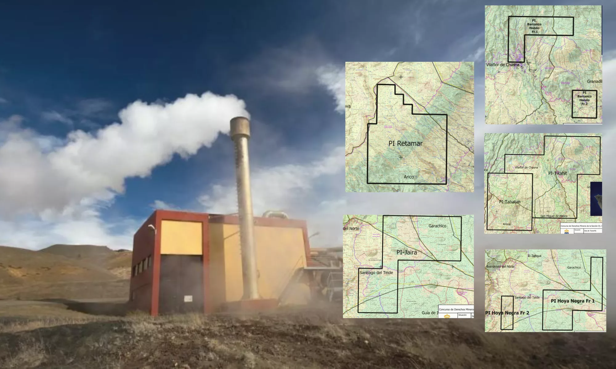 Terrenos para la investigación de geotermia en Tenerife. / MONTAJE AH