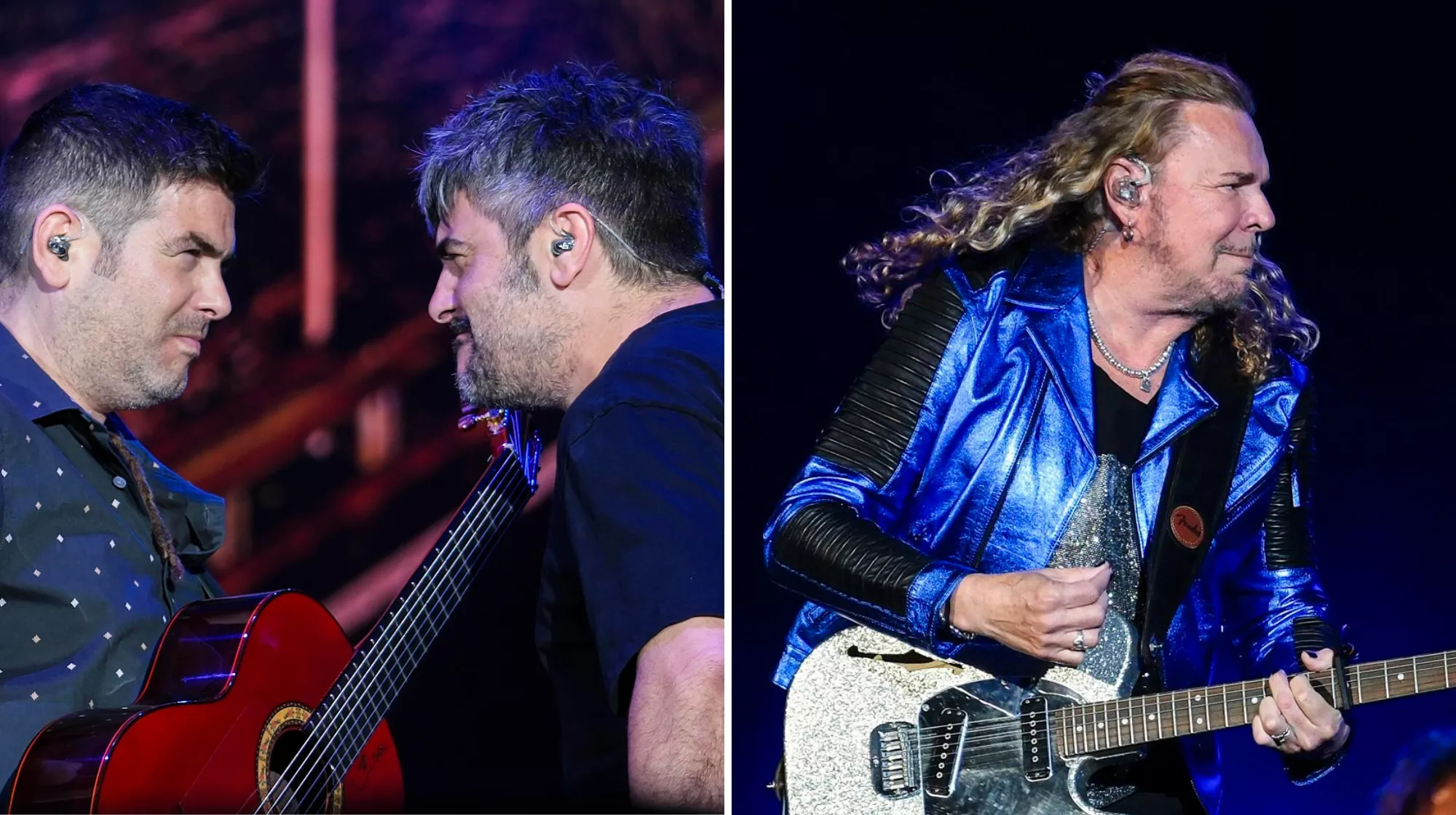 Los hermanos David y José Muñoz, Estopa, y Fher, vocalista de Maná./ EFE - ÁNGEL MEDINA