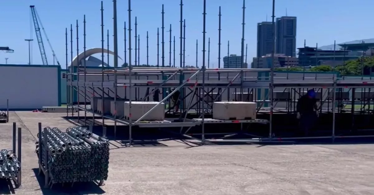 Montaje del escenario del Cook Music Fest / COOK MUSIC FEST