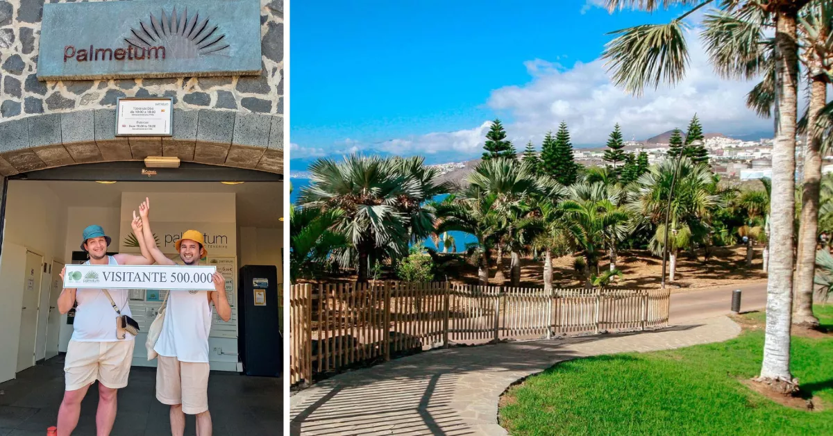 Una pareja suiza fueron los visitantes 500.000 del Palmetum / MONTAJE AH