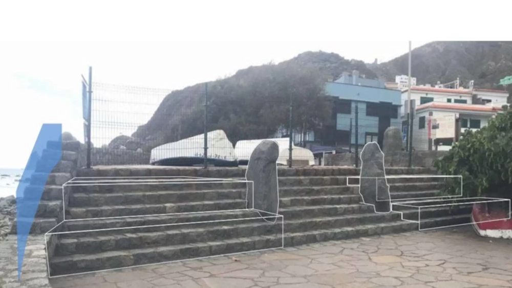 Solarium previsto en la playa del Roque de las Bodegas./ CABILDO TENERIFE