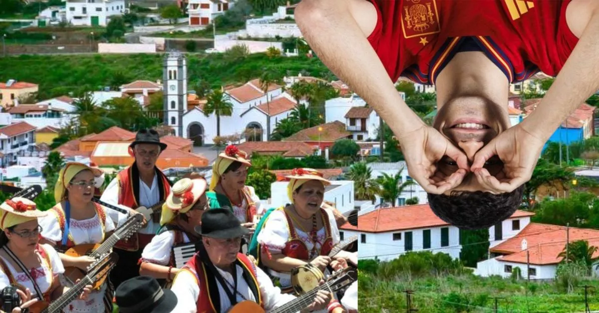 El futbolista Pedri nació en la villa tinerfeña de Tegueste, tan conocida a a nivel nacional por el futbolista como entre los tinerfeños por su romería./ Fotomontaje AH..