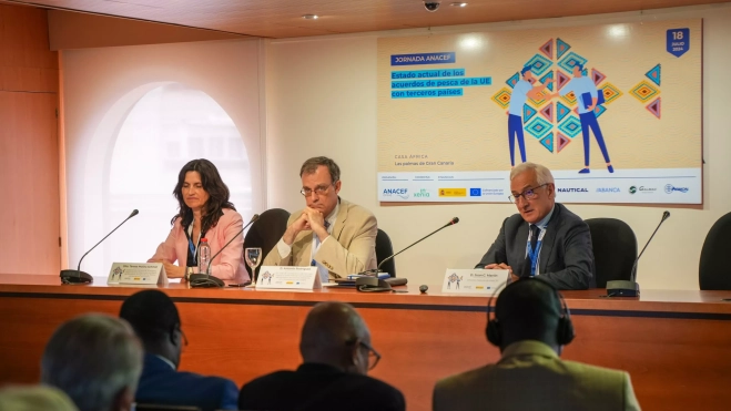Teresa Molina, Antonio Rodríguez y Juan Carlos Martín, durante una de las conferencias del día. / AH