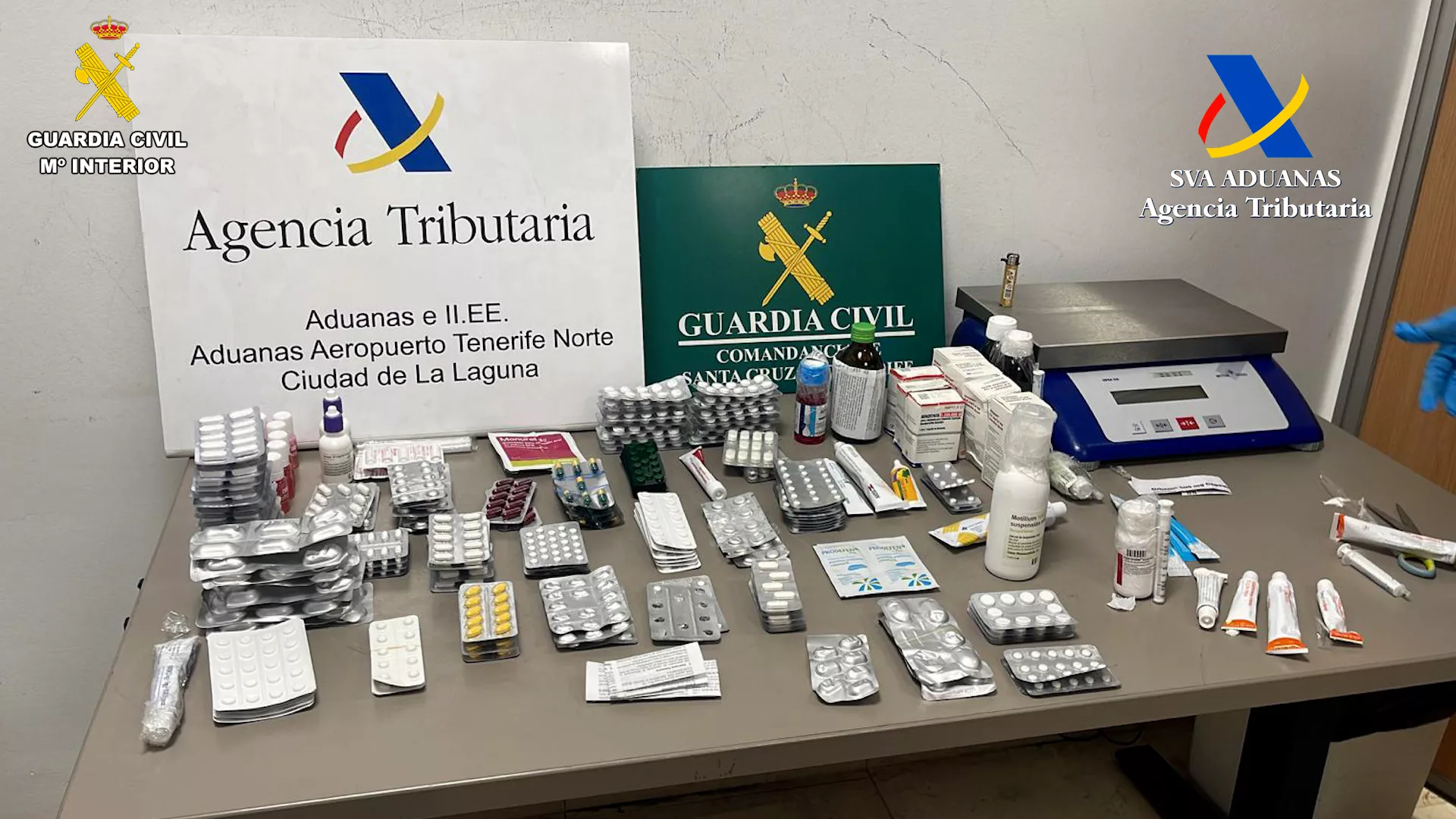 Tráfico de medicamentos detectado en el Aeropuerto de Los Rodeos. / CEDIDA