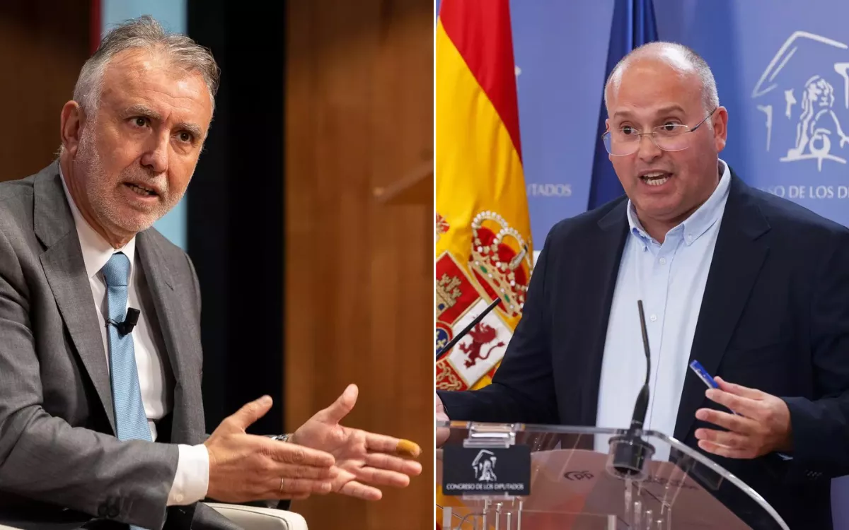 Ángel Victor Torres, ministro de Política Territorial y Memoria Democrática, y Miguel Tellado, portavoz del PP en el Congreso. / EFE