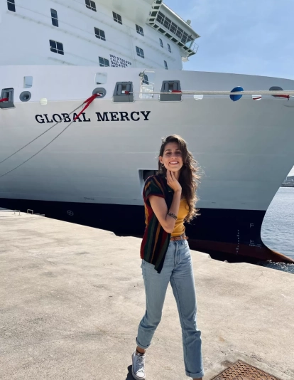 Rut Martín, voluntaria en el Global Mercy, antes de embarcar / RUT MARTÍN Rut Martín, voluntaria en el Global Mercy, antes de embarcar / RUT MARTÍN