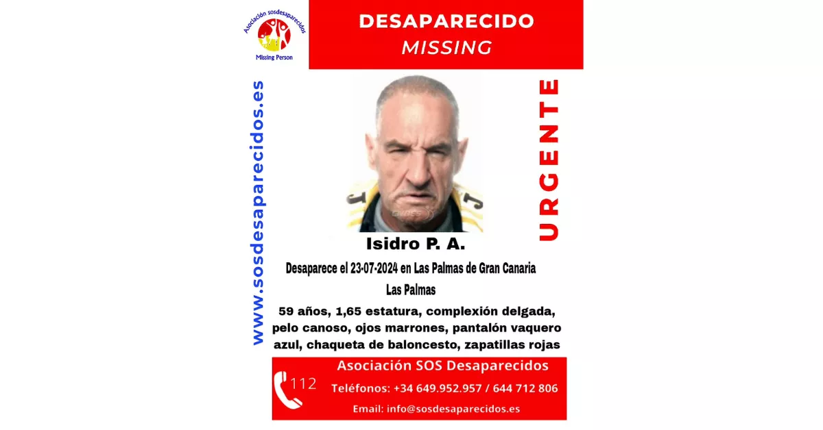 Imagen del cartel del hombre desaparecido / SOS DESAPARECIDOS