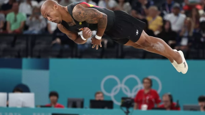 Ray Zapata, plata en Tokio, fue séptimo en la final de suelo de gimnasia artística de París 2024. / SASHENKA GUTIÉRREZ-EFE Ray Zapata, plata en Tokio, fue séptimo en la final de suelo de gimnasia artística de París 2024. / SASHENKA GUTIÉRREZ-EFE