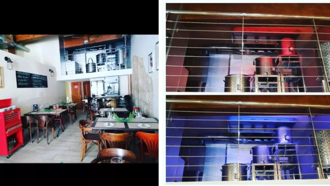 A la izquierda, la tasca; a la derecha, imagen de la fábrica de cervezas Mawa / MONTAJE AH A la izquierda, la tasca; a la derecha, imagen de la fábrica de cervezas Mawa / MONTAJE AH