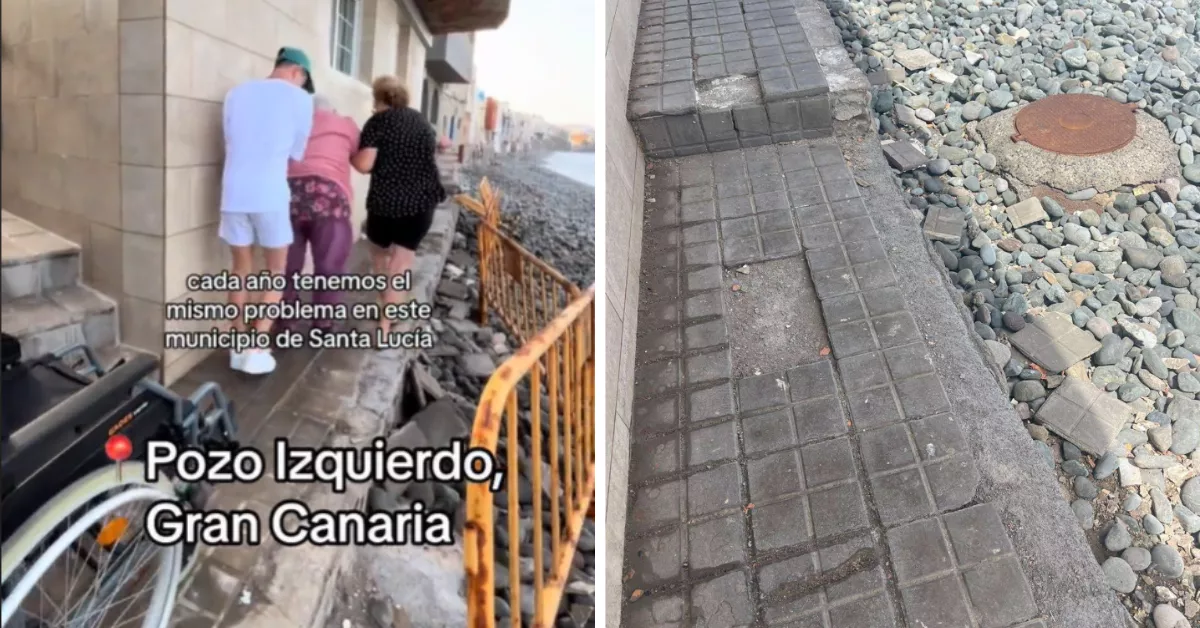 Vecinos de Pozo Izquierdo piden que se arregle la avenida para que las personas mayores puedan acceder a sus viviendas MONTAJE AH