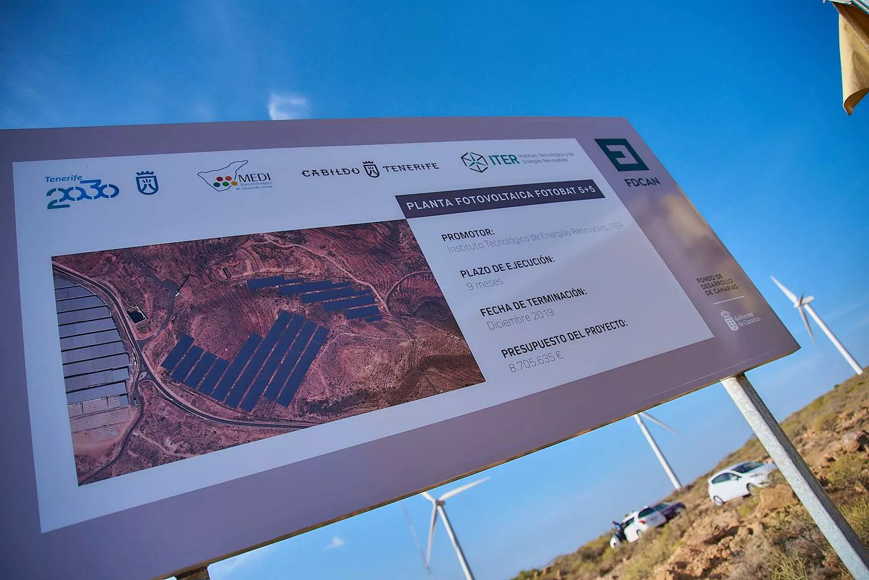 Cartel del proyecto Fotobat 5+5 del ITER. / CABILDO DE TENERIFE