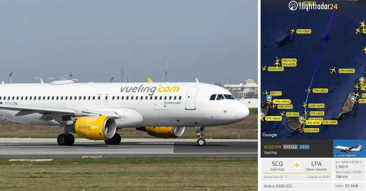 El centro de control facilitó una ruta directa al vuelo y coordinó la atención médica en tierra / MONTAJE AH