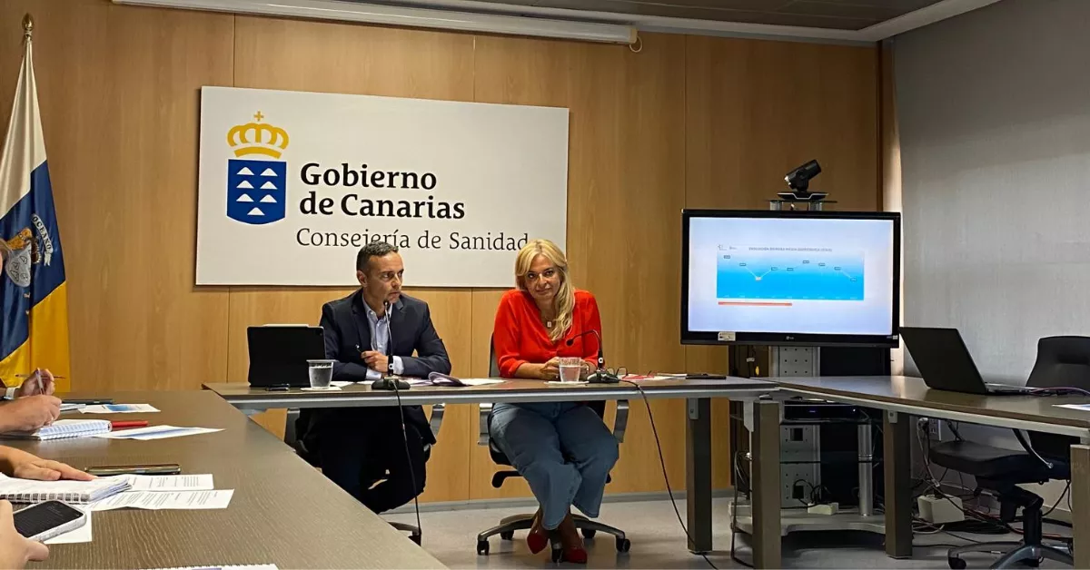 La consejera de Sanidad del Gobierno de Canarias, Esther Monzón, y el nuevo viceconsejero del área, Carlos Díaz. / ATLÁNTICO HOY