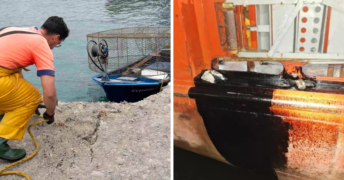 La Cooperativa de Pescadores de San Cristóbal están molestos por no haber sido informados del vertido / MONTAJE AH