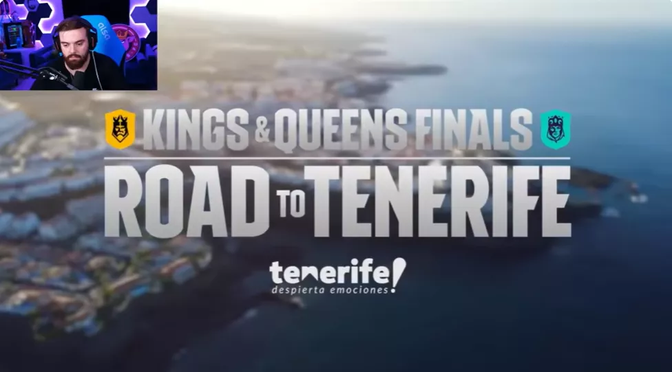 El streamer Ibai Llanos, presidente de Porcinos FC, viendo el anuncio de Tenerife como sede de la Final Four de la Kings y la Queens League / IBAI LLANOS