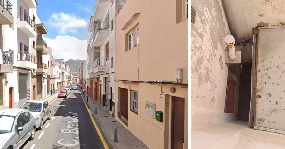 Calle de la vivienda y frame de una de las grabaciones al vecino degenerado / AH