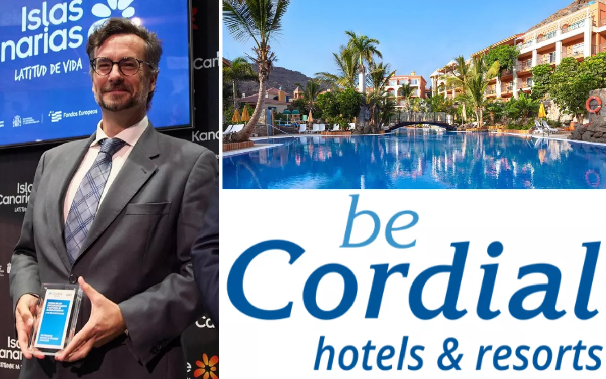 Cordial se expande a Cuba con un hotel en La Habana. En la imagen, a la izquierda, el CEO de la compañía, Nicolás Villalobos. A la derecha, uno de sus establecimientos en Gran Canaria. / AH