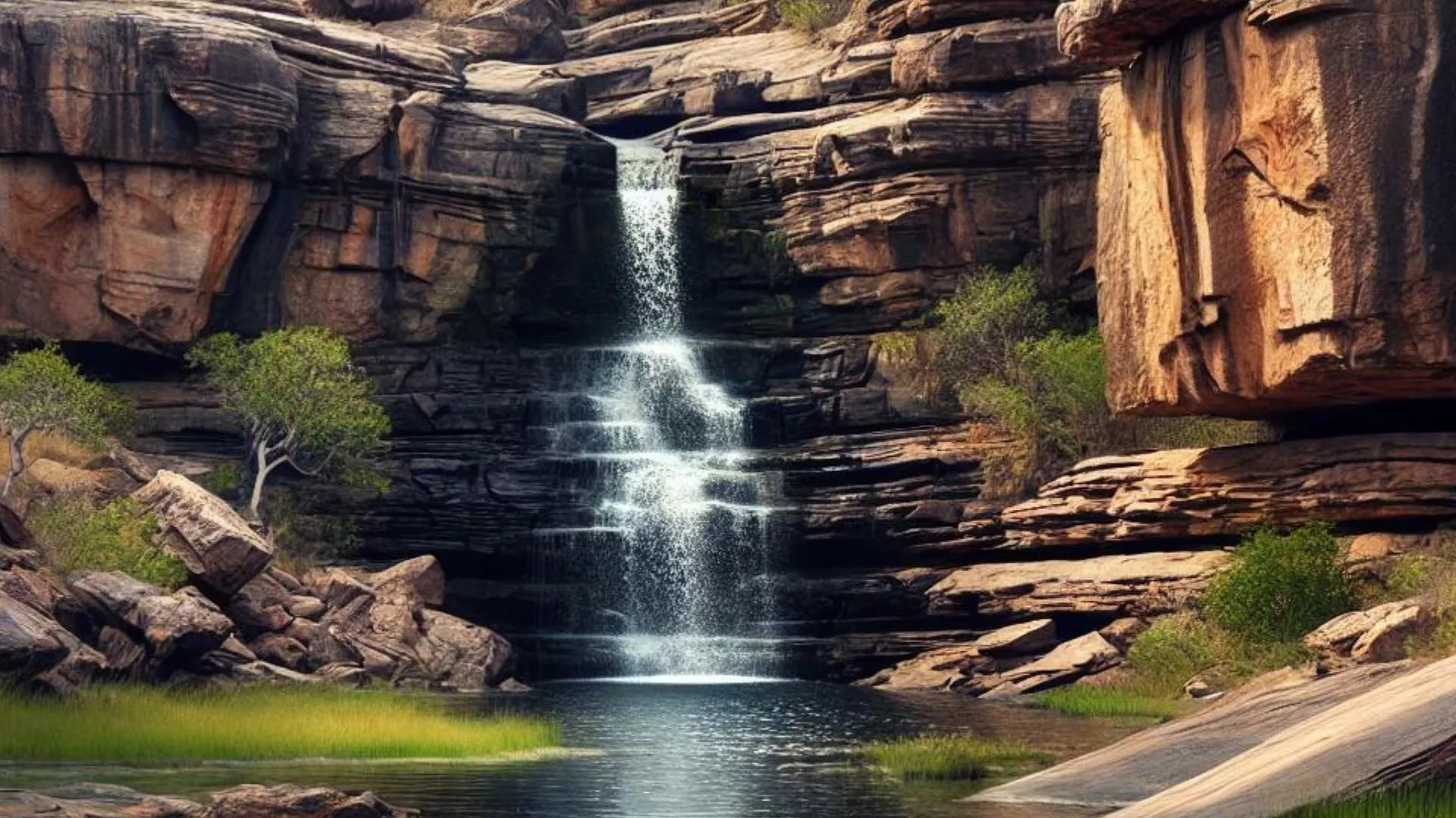 Simulación de una pequeña cascada / DALL·E