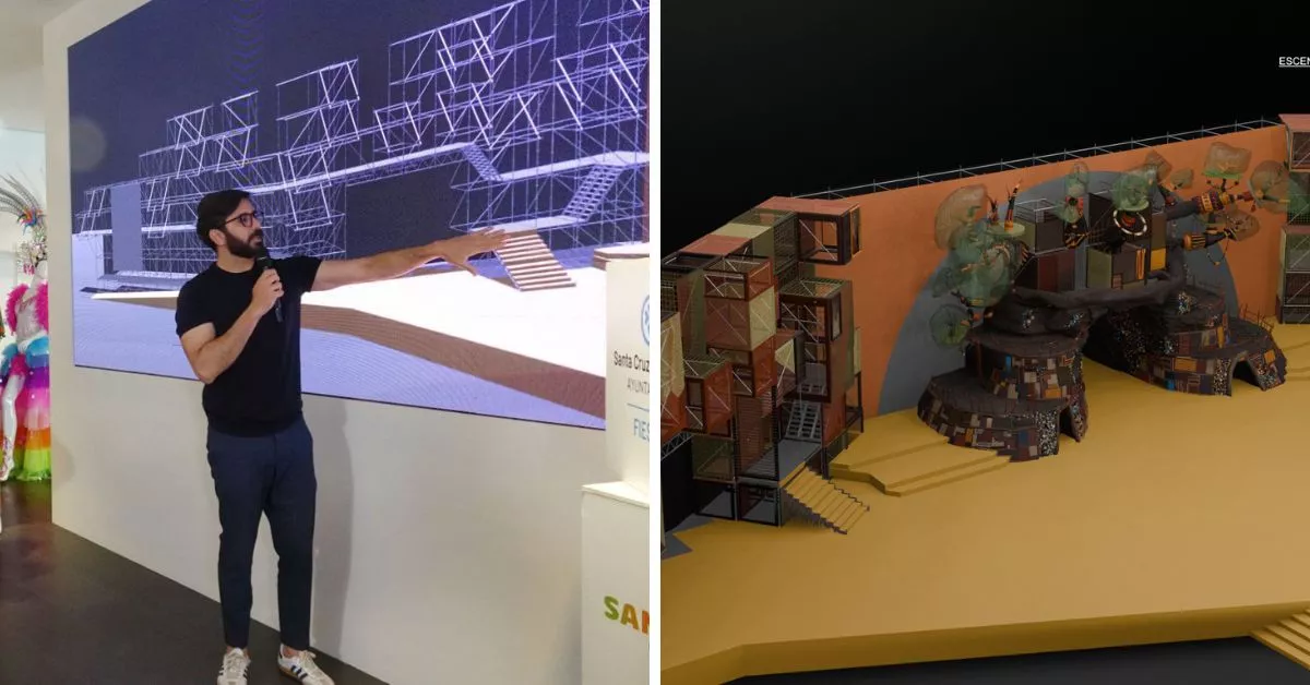 El diseñador Nareme Melián explica el nuevo escenario del Carnaval de Santa Cruz de Tenerife en 2025 / CEDIDA