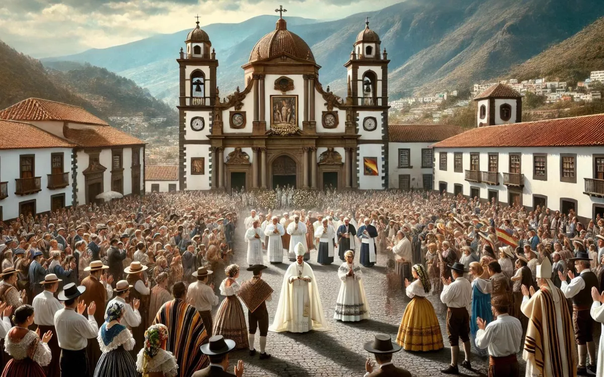 Recreación por IA de una visita papal a Canarias. / ChatGPT