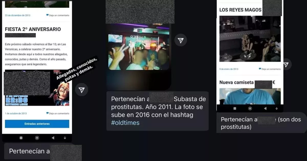 Pantallazos de un presunto sorteo de prostitutas en una fiesta de un grupo de ultras del CD Tenerife en los que supuestamente participaban algunos miembros de la banda de punk señalada en testimonios anónimos publicados por 'Hasta el Konejo'./ CEDIDAS Pantallazos de un presunto sorteo de prostitutas en una fiesta de un grupo de ultras del CD Tenerife en los que supuestamente participaban algunos miembros de la banda de punk señalada en testimonios anónimos publicados por 'Hasta el Konejo'./ CEDIDAS