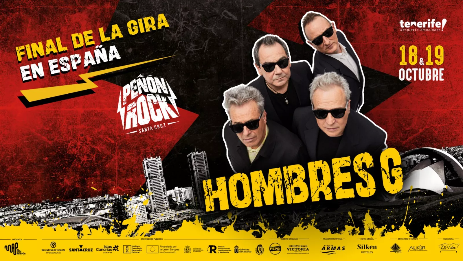 Hombres G cierra su gira española en el festival Peñón Rock./