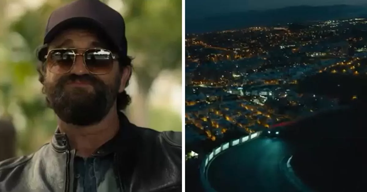Gerard Butler y Santa Cruz desde Los Campitos en dos frames del trailer de Juego de Ladrones 2 / Gerard Butler y Santa Cruz desde Los Campitos en dos frames del trailer de Juego de Ladrones 2 /