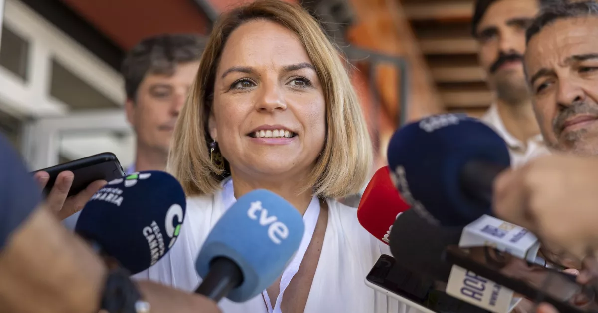 La coordinadora de Podemos Canarias, Noemí Santana. / EFE