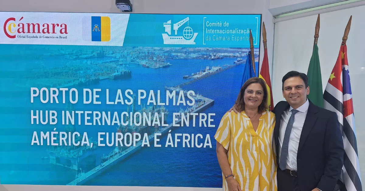 Imagen de Beatriz Calzada, presidenta de APLP y Alejandro Gómez,  director ejecutivo de la Cámara de Comercio Española en Brasil / APLP