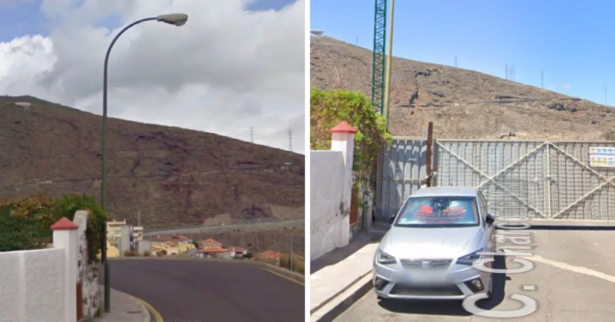 El antes y después del cierre de la calle Charco del musgo por una valla / GOOGLE