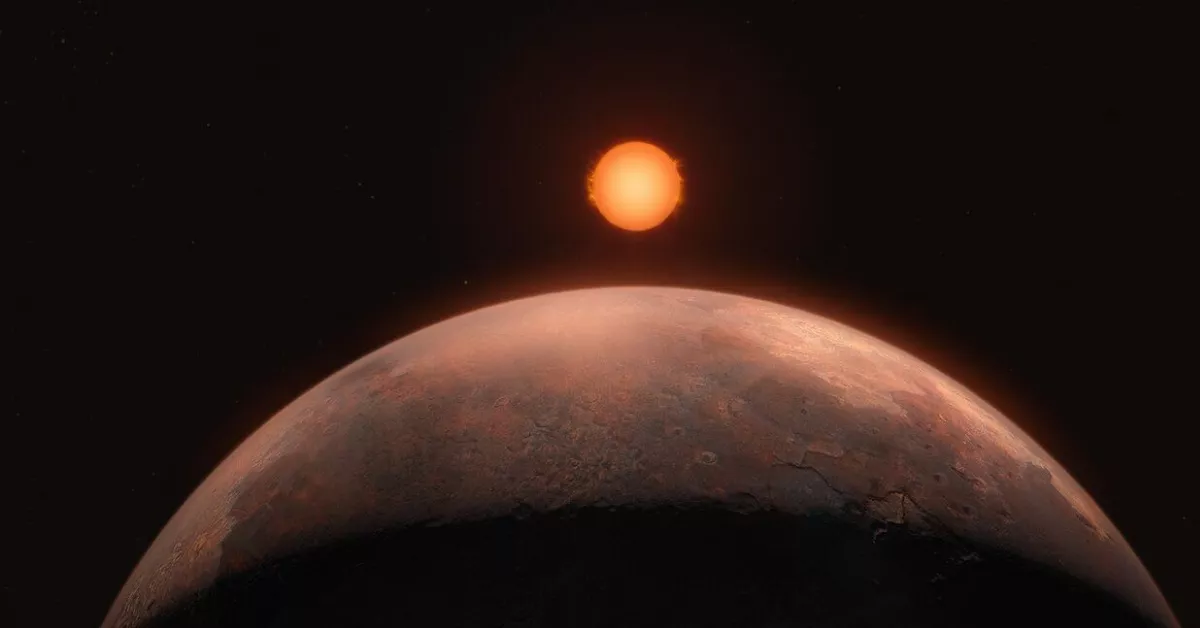 Impresión artística muestra Barnard b, un planeta de masa inferior a la terrestre descubierto orbitando la estrella de Barnard. / M. Kornmesser (ESO)