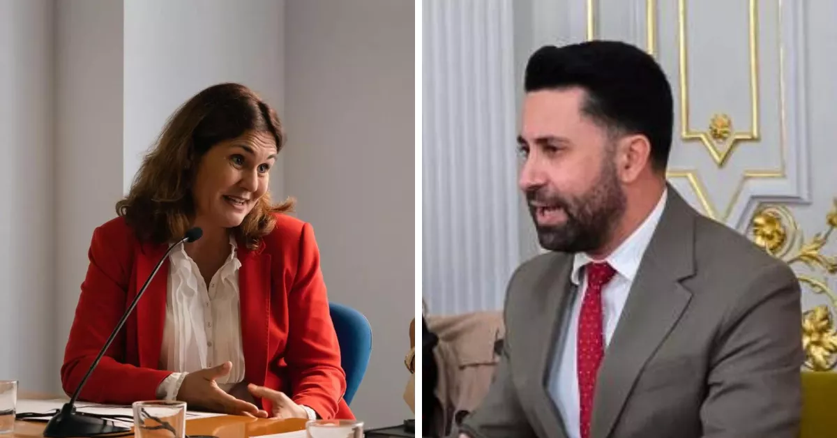 La portavoz del PP, Jimena Delgado, y el concejal de Limpieza de Las Palmas de Gran Canaria, Héctor Alemán / MONTAJE AH