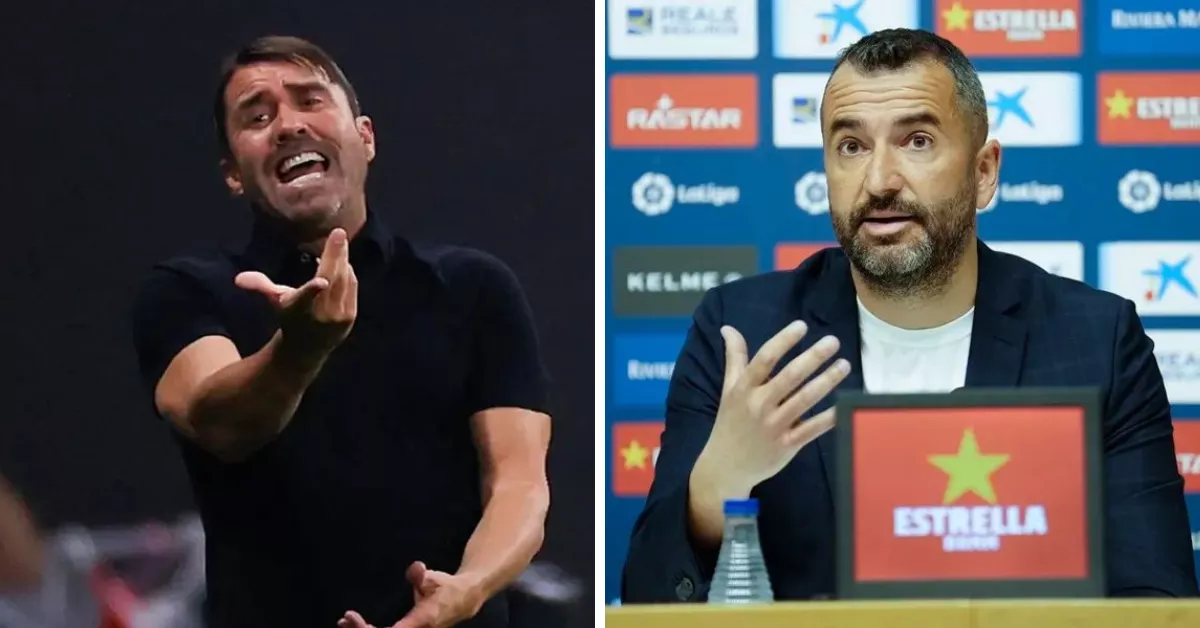 Eduardo Coudet (i) y Diego Martínez (d)./ MONTAJE AH