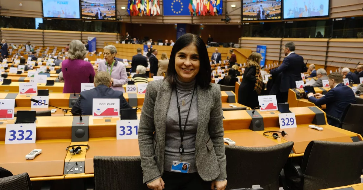 Carolina Darias en una imagen de archivo en el Comité Europeo de las Regiones./ CEDIDA