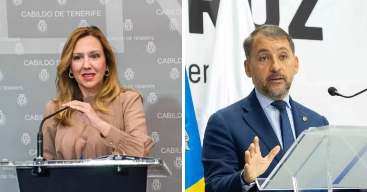 A la izquierda, la presidenta del Cabildo de Tenerife, Rosa Dávila, y a la derecha, el alcalde de Santa Cruz de Tenerife. / CEDIDAS