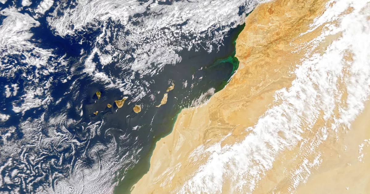 Imagen de satélite de Canarias para estudiar el color del océano / NASA