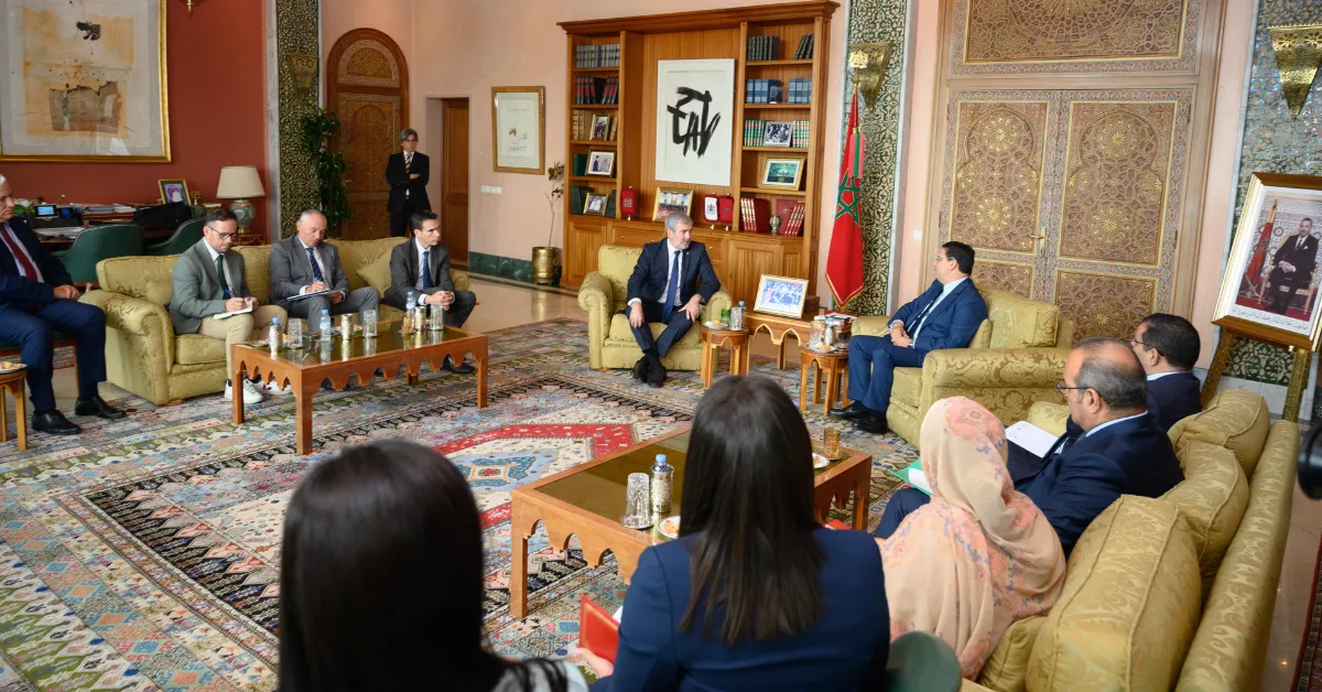 Clavijo en su visita al ministro de Exteriores de Marruecos / EFE