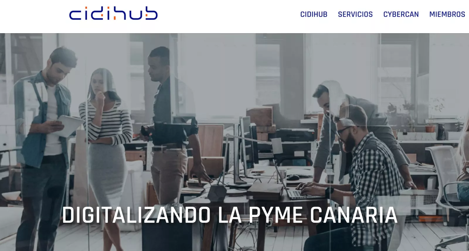 Web del Centro de Innovación Digital de Canarias (CIDIHUB)./